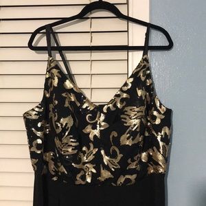 Social Code Long Formal Black with Gold Detail